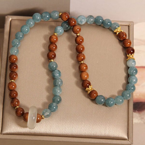 Cook's Bodhi Blue Water Jade Chalcedony Bracelet with Double Links - 图片 7