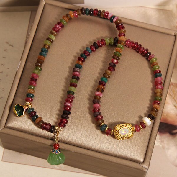Rainbow Tourmaline Abacus Beads Double Bead Bracelet - 图片 6
