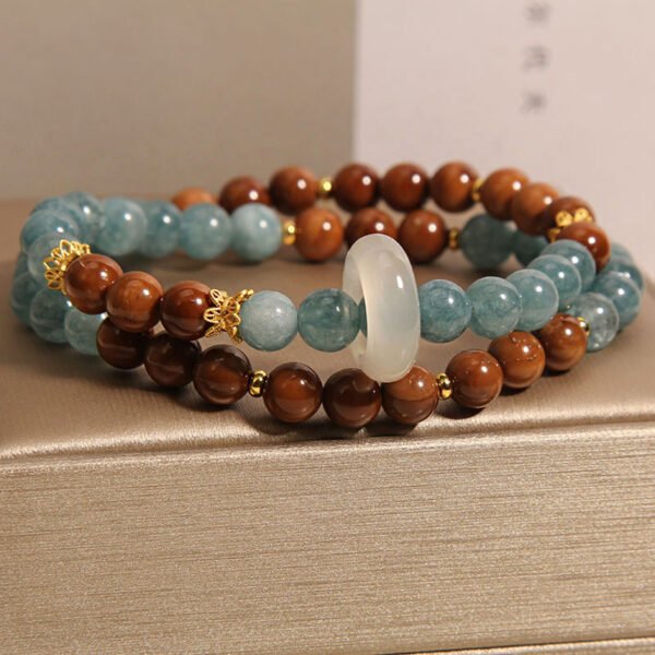 Cook's Bodhi Blue Water Jade Chalcedony Bracelet with Double Links - 图片 4