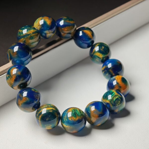 Snowy Mountain Heavy Floor Blue Porcelain Tian Xuan Bracelet - 图片 2
