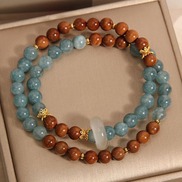 Cook's Bodhi Blue Water Jade Chalcedony Bracelet with Double Links - 图片 2