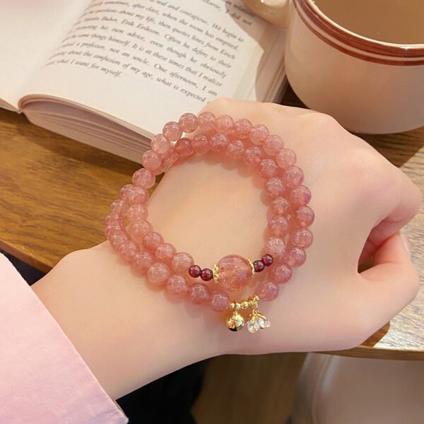 Double circle strawberry crystal bracelet 6mm - 图片 2
