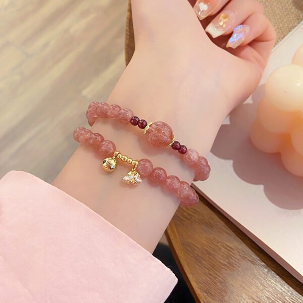 Double circle strawberry crystal bracelet 6mm - 图片 3