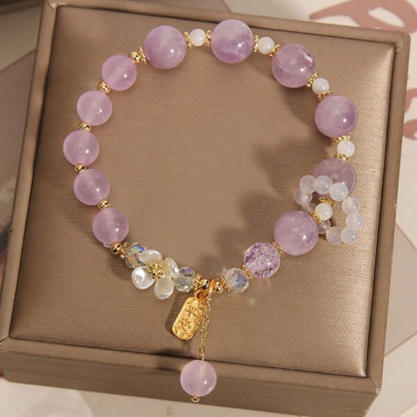 Natural Chalcedony Burst Crystal Bracelet Purple - 图片 3