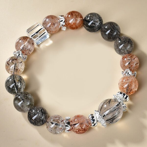 Natural Black Crystal Super Black Hair Crystal Square Sugar White Crystal Bracelet 10mm