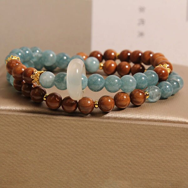 Cook's Bodhi Blue Water Jade Chalcedony Bracelet with Double Links - 图片 5