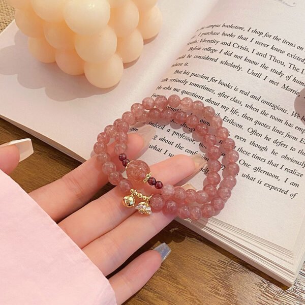 Double circle strawberry crystal bracelet 6mm - 图片 4