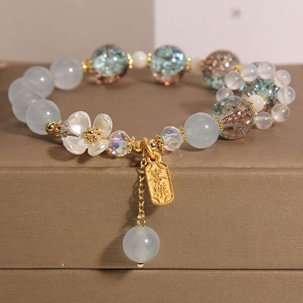 Natural Chalcedony Popping Crystal Bracelet blue - 图片 3