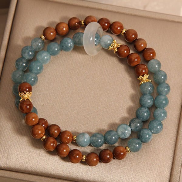Cook's Bodhi Blue Water Jade Chalcedony Bracelet with Double Links - 图片 6