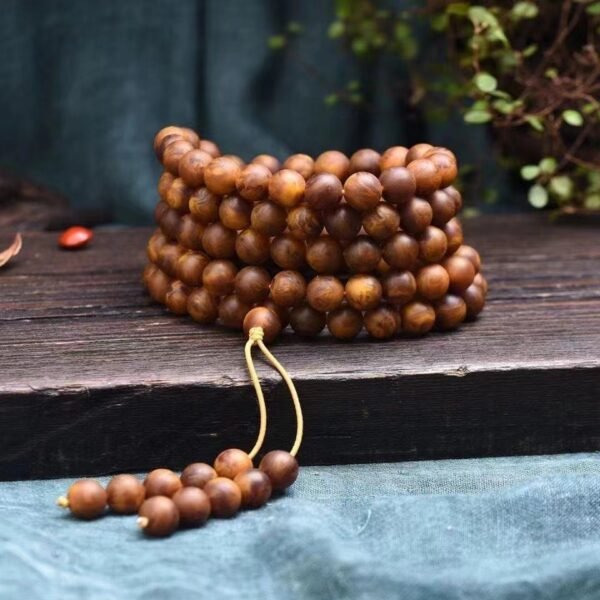 Amber Single Round Bead Buddha Bead Bracelet Necklace Long Chain 108 beads - 图片 2