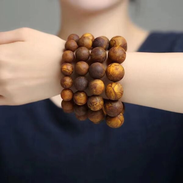Amber Single Round Bead Buddha Bead Bracelet - 图片 3