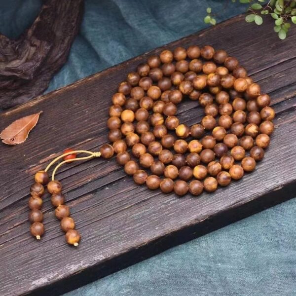 Amber Single Round Bead Buddha Bead Bracelet Necklace Long Chain 108 beads - 图片 3