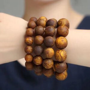 Amber Single Round Bead Buddha Bead Bracelet