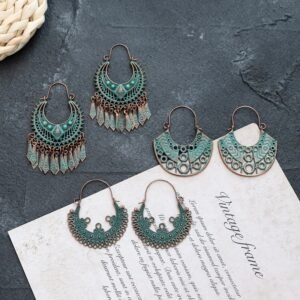 Bohemian Ethnic Style Elegant Earrings Long Retro Vacation Beach Simple Stud Earrings Versatile Earring Set-17