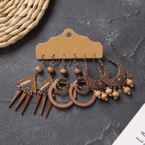 Bohemian Ethnic Style Elegant Earrings Long Retro Vacation Beach Simple Stud Earrings Versatile Earring Set-19