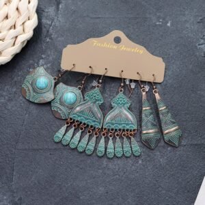 Bohemian Ethnic Style Elegant Earrings Long Retro Vacation Beach Simple Stud Earrings Versatile Earring Set-20