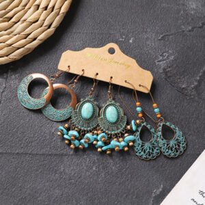 Bohemian Ethnic Style Elegant Earrings Long Retro Vacation Beach Simple Stud Earrings Versatile Earring Set-28