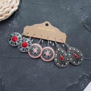 Bohemian Ethnic Style Elegant Earrings Long Retro Vacation Beach Simple Stud Earrings Versatile Earring Set-31