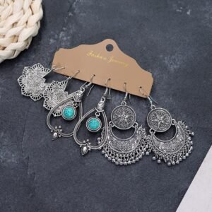 Bohemian Ethnic Style Elegant Earrings Long Retro Vacation Beach Simple Stud Earrings Versatile Earring Set-33
