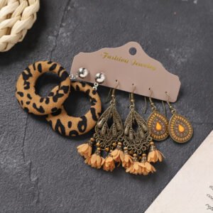 Bohemian Ethnic Style Elegant Earrings Long Retro Vacation Beach Simple Stud Earrings Versatile Earring Set-36