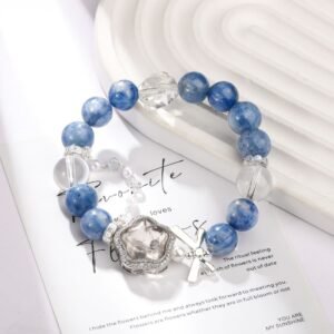 Natural Blue Aventurine Crystal Bracelet White Water Magic Box